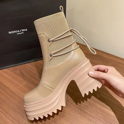 Autumn Ankle Boots Women Platform