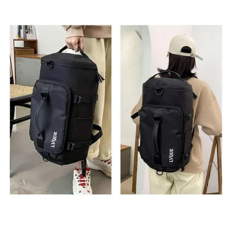 2 in 1 Travel Bag Waterproof Beg Luggage Bag Sport Gym Bag Women Backpack Hand Carry Duffel Beg Bersalin