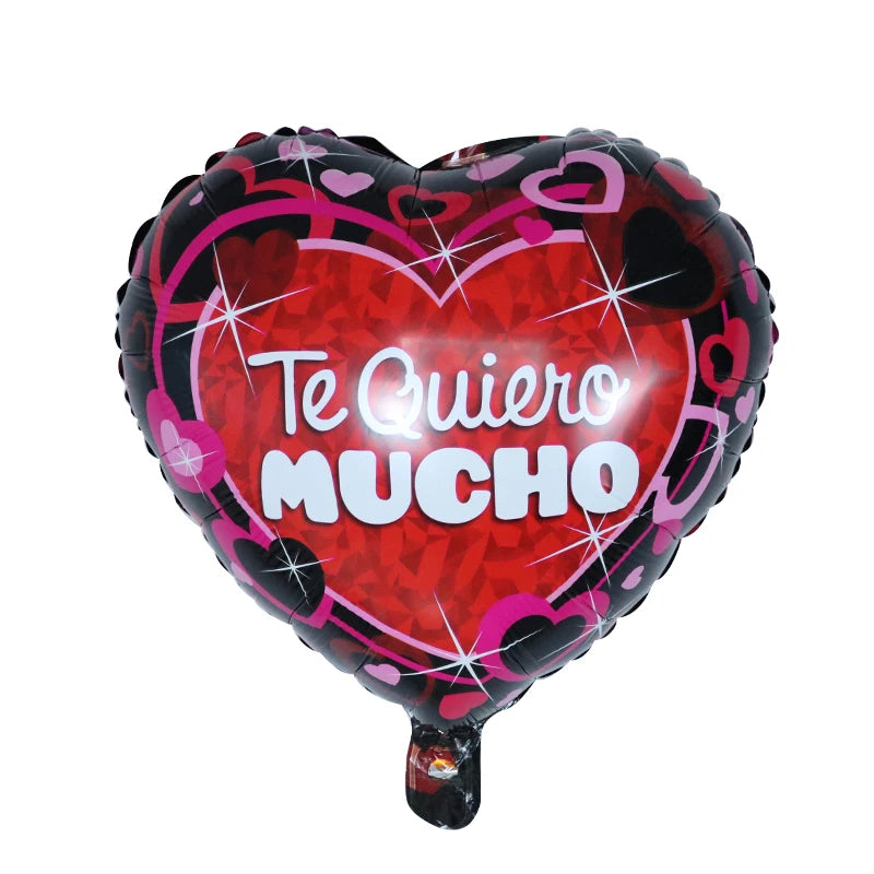 10pcs 18inch Spanish Foil Helium Balloons Valentine's Day Gifts I Love You Air Globus Engagement Wedding Party Decoration