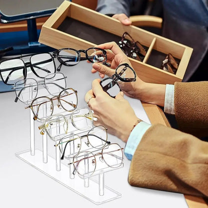 1 Set Acrylic Glasses Display Stand Multi-tiers Non-slip Freestanding Desktop Sunglasses Eyeglasses Eyewear Show Holder Rack