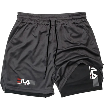 Shorts de running para hombre 2 en 1 de doble capa