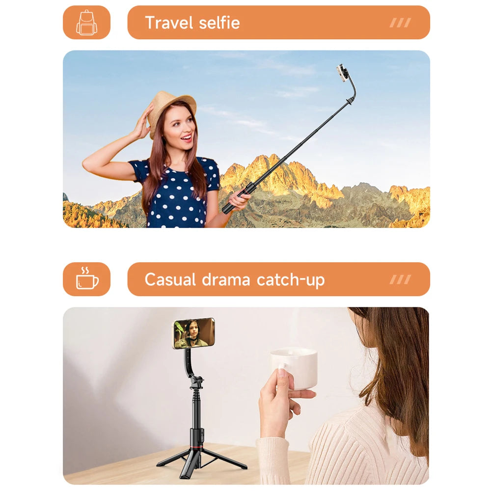 Magnetic Extendable Selfie Stick Detachable Mount Tripod Holder Stand with Bluetooth Wireless Remote for Magsafe IPhone Android