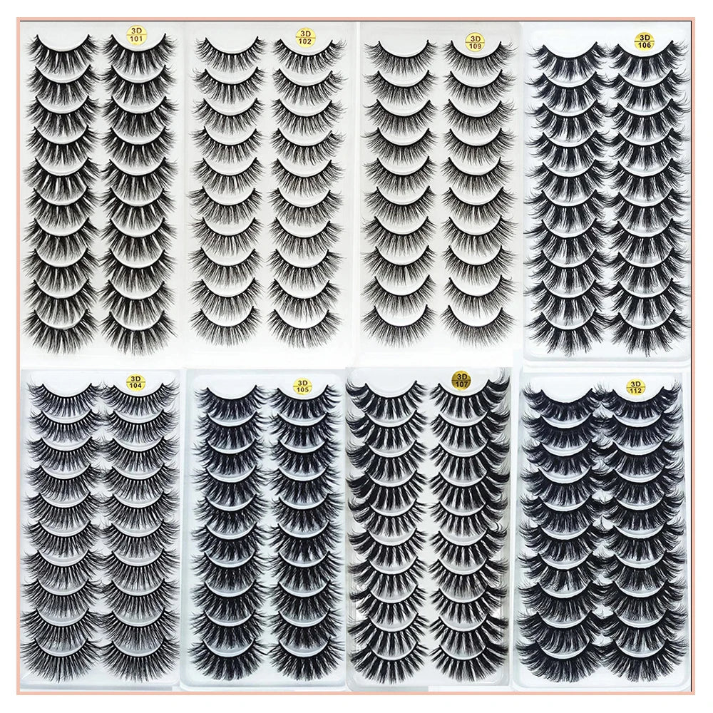 New 10 Pairs 3D Mink Eyelashes