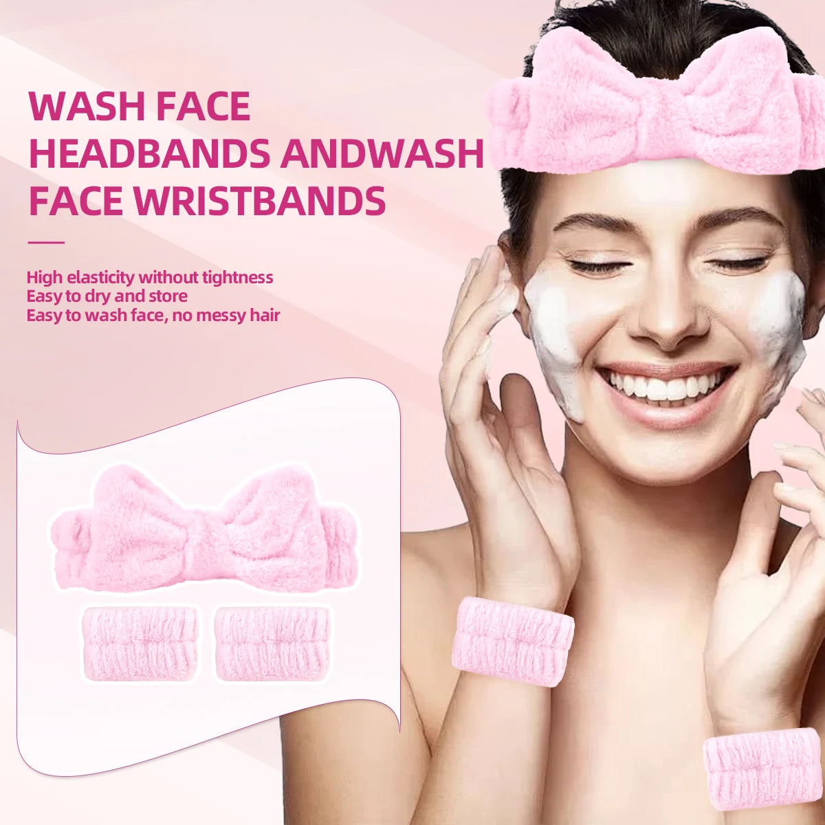 7/12PCS facial mask care kit, including pink hair band, massager scraping board and other exquisite facial care tools.