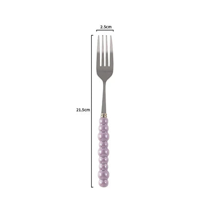 Ceramic Pearl Handle Cutlery Set Knife Fork Spoon Creative Cute Soup Spoon Western Food Steak Knife Spoon and Fork Set