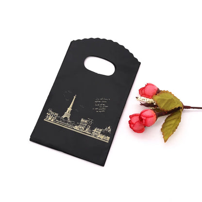 Wholesale 50Pcs/Lot Plastic Bag 9x15cm Small Boutique Storage Candy Jewelry Packaging Bag Plastic Gift Bags With Handle