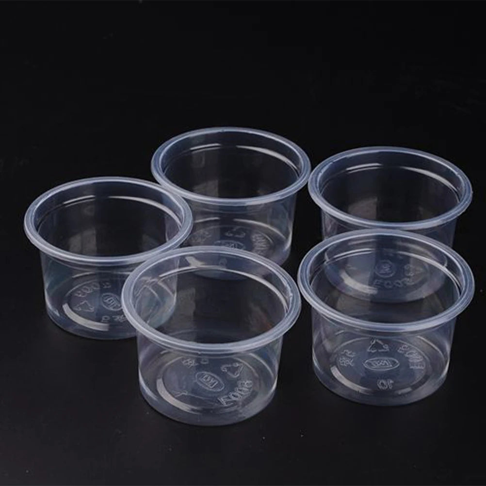 100PCS 140ml Disposable Plastic Container Clear Portion Cups Bowls with Lids for Mousses Sauce Jelly Yogurt shop Ice cream cups