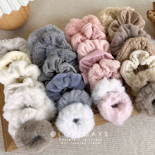 7/Pcs/Set Hair Rope Autumn Winter Furry