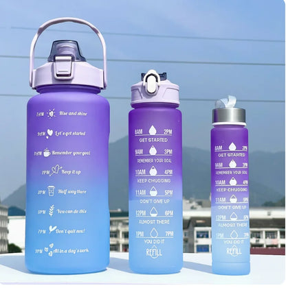 3-Piece Set Large Capacity Gradient Water Bottle