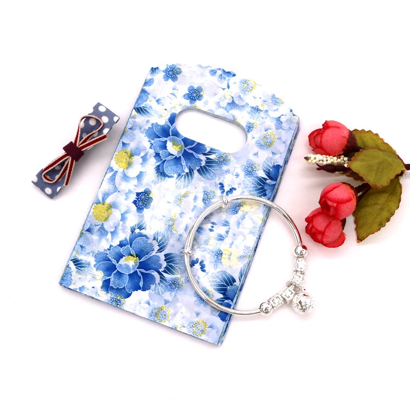 Wholesale 50Pcs/Lot Plastic Bag 9x15cm Small Boutique Storage Candy Jewelry Packaging Bag Plastic Gift Bags With Handle