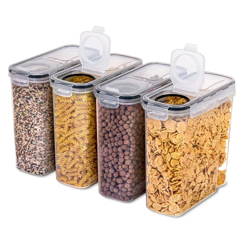 Food Storage Containers with Lids Stackable Treat Box Containers for Kitchen Pantry Organization Containers for Rice Dispenser