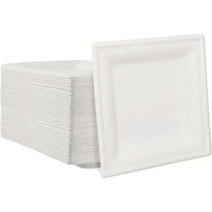 Disposable Square Plates Household Kitchen Restaurant Fruit Salad Dessert Appetizer Birthday Party Christmas Picnics Tableware