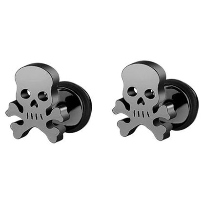 1 Pair Fashion Titanium Round Cake Stud Earrings For Men Women Halloween Pumpkin Head Earrings Stainless Steel Jewelry Evil Eye