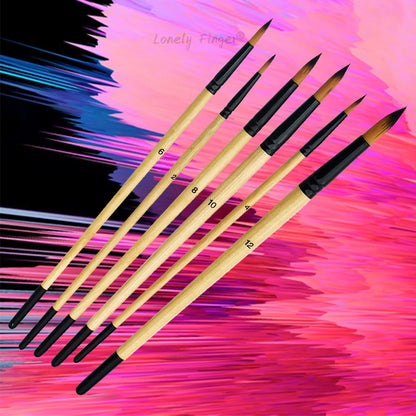 6pcs Professional Round Paint Brushes