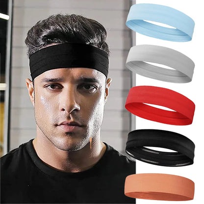 Sport Elastic Headbands Thick Non-Slip Sweatband Sports Gym Headband Women Men Breathable Basketball Fitness Yoga Hair Band