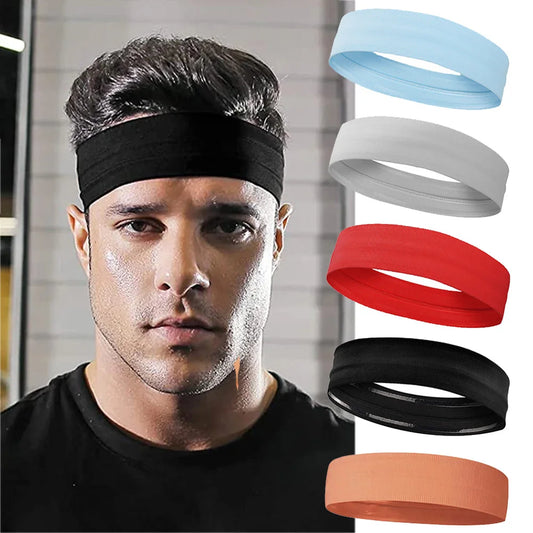 Sport Elastic Headbands Thick Non-Slip Sweatband Sports Gym Headband Women Men Breathable Basketball Fitness Yoga Hair Band