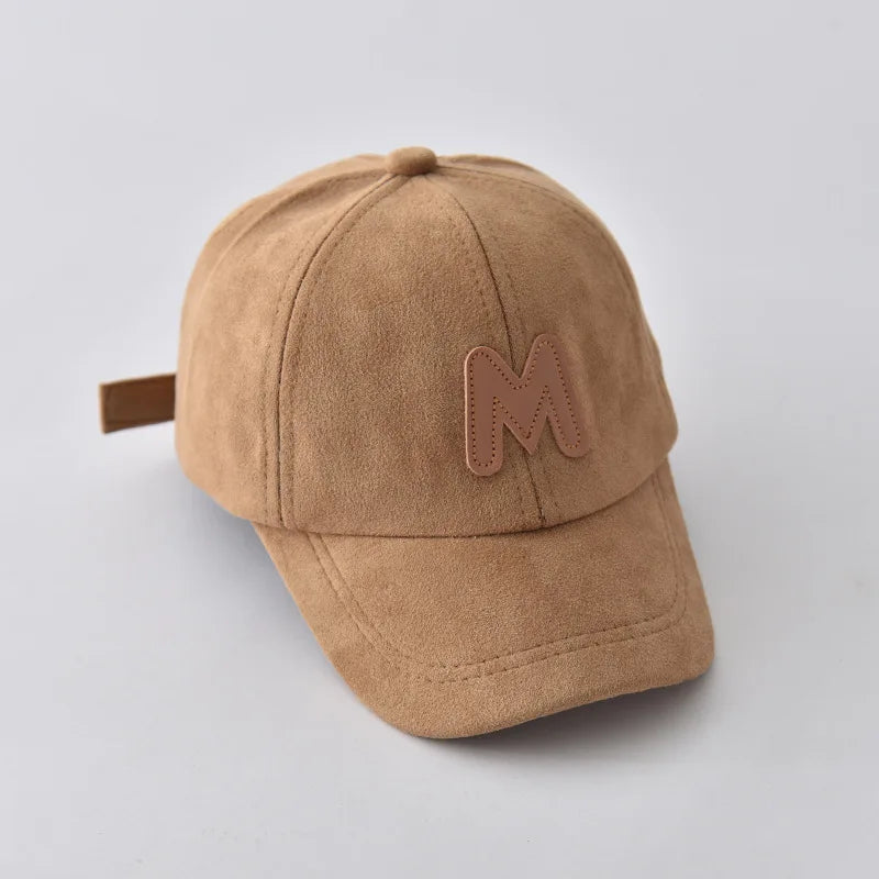Spring Autumn Children Baseball Cap Suede Letter Baby Hat Outdoor Casual Boys Girls Kids Adjustable Sun Visor Caps