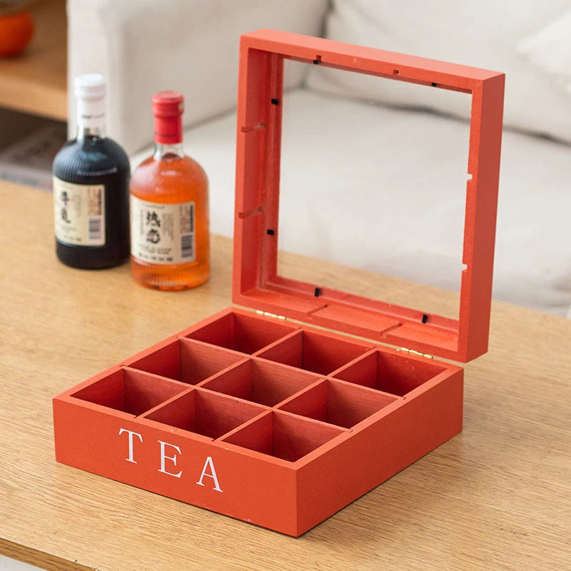 Wood Tea Bag Storage Box