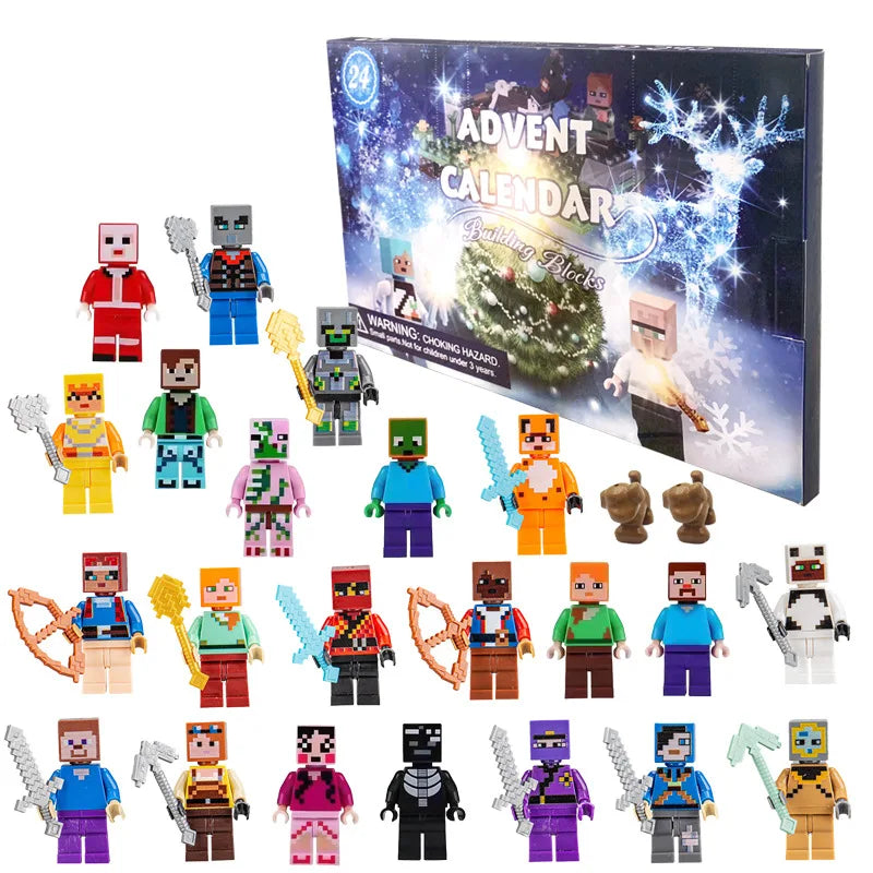 Advent Calendar Kids Toys Christmas Countdown Calendar 24pcs/Set Cartoon Anime Model Small Doll Decoration Toys