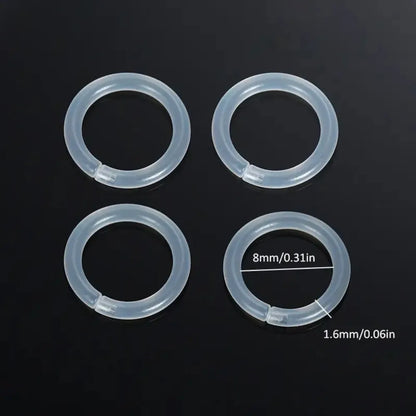 4pcs Clear Plastic Segment Rings - Casual Style Tragus Clicker Hoop Earrings for Helix Cartilage Daith Piercing Jewelry Y2K