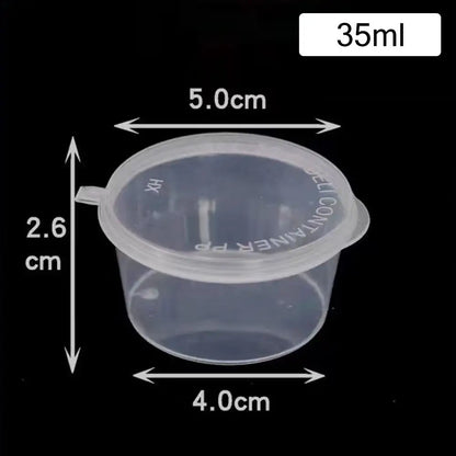 50pcs Sealed and Leak-proof Disposable Sauce Cup Sauce Cup Containers with Hinged Lids One-piece Sauce Dispensing Box Reusable