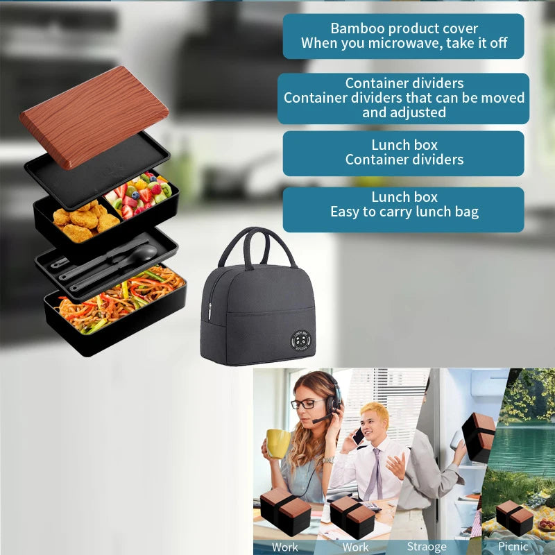 Divided Lunch Box Picnic Microwave