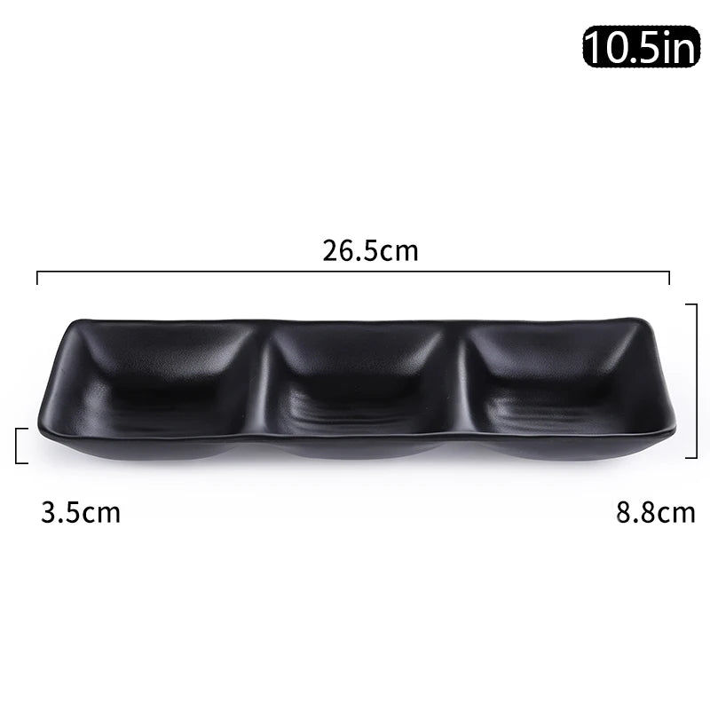 Black Melamine Multi Plate