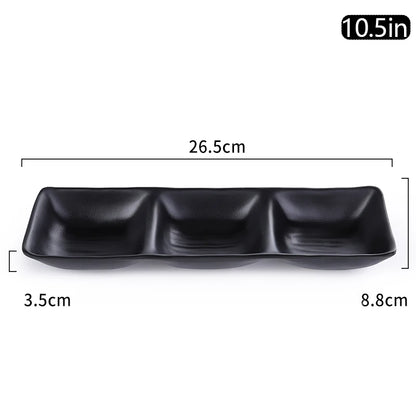 Black Melamine Multi Plate
