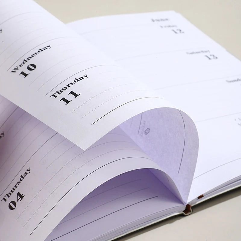 2026 A5 Weekly Planner Durable PU Cover 365 Days Daily Schedule Notebook Compact Calendar Journal School Office Agenda Organizer