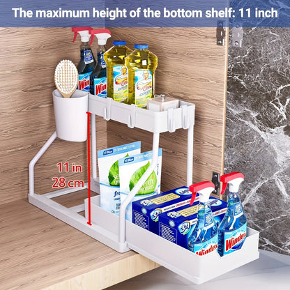Space Saving 2 Tier Pull Out Storage Box