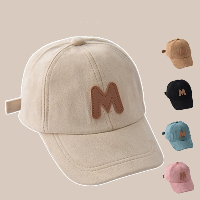 Spring Autumn Children Baseball Cap Suede Letter Baby Hat Outdoor Casual Boys Girls Kids Adjustable Sun Visor Caps