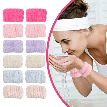 Coral Velvet Facial High-Elastic Makeup Hairband Face Wash Wristband