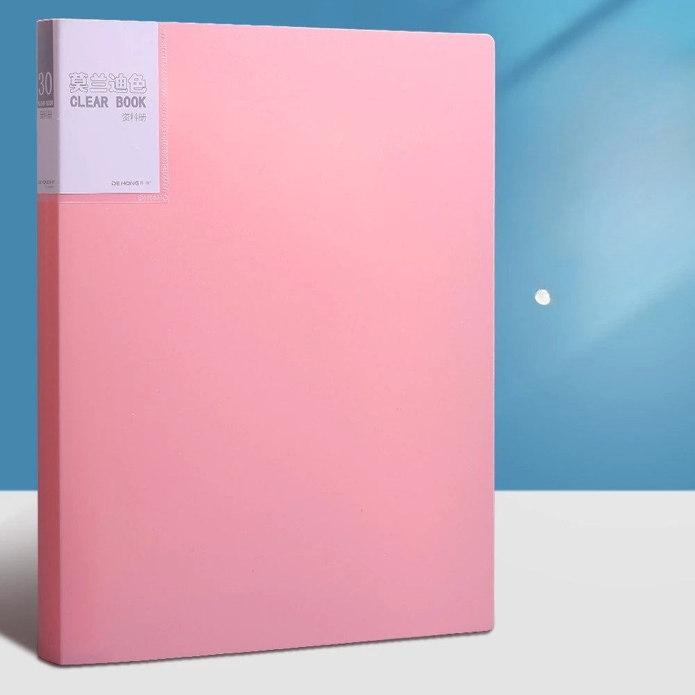 30 Pages A4 Document Organizer with 60 Transparent Pockets - Multi-Layer Office and School Storage Folder Desk Organizer Binder