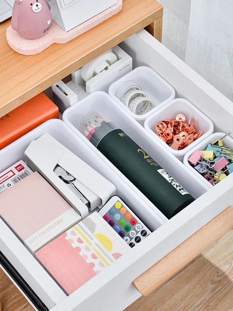 Closet Cover Kitchen Bathroom Storage Trays Storage Drawer Storage Box Sundries Jewelry Holder 8pc/set Make Up Organizer Box