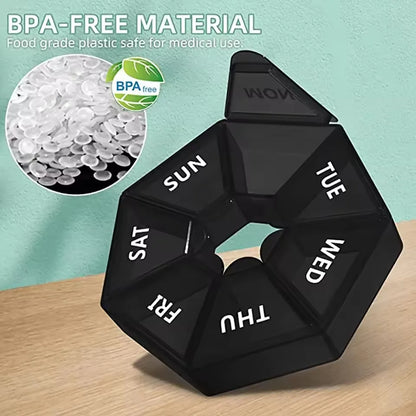 Weekly Pill Box Organizer Cases Portable Pillbox 7 Days 14 Grids Pills Container Storage Tablets Vitamins Medicine Fish Oils