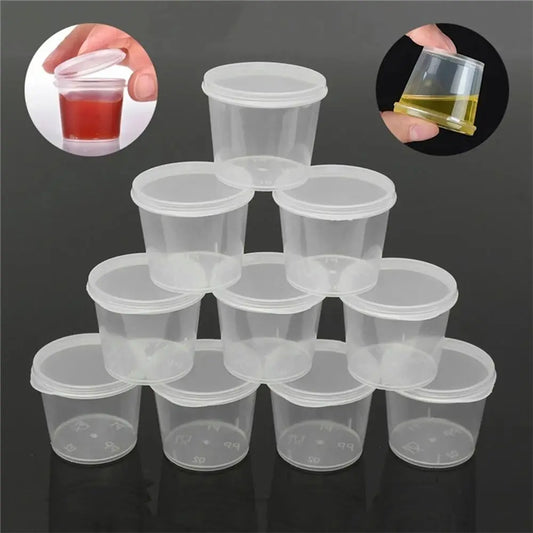 50pcs Sealed and Leak-proof Disposable Sauce Cup Sauce Cup Containers with Hinged Lids Portable Sauce Box Reusable