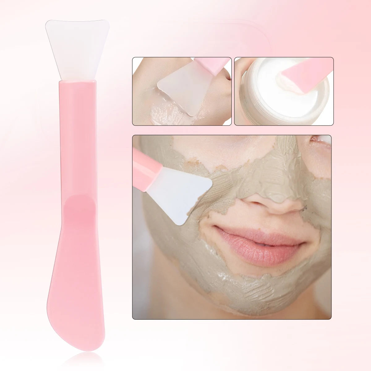 7/12PCS facial mask care kit, including pink hair band, massager scraping board and other exquisite facial care tools.