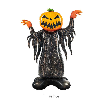 Hot Halloween Balloon Decoration Standing Hummy Pumpkin Ghost Witch Halloween Party Large Foil Balloon Inflatable Door Tree Deco