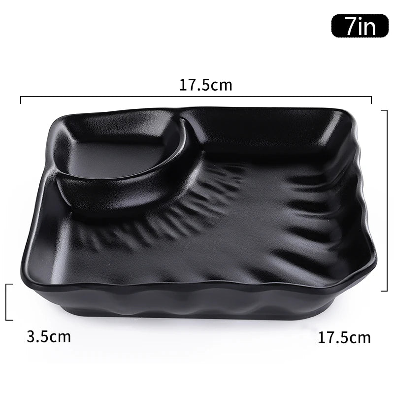 Black Melamine Multi Plate