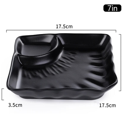 Black Melamine Multi Plate