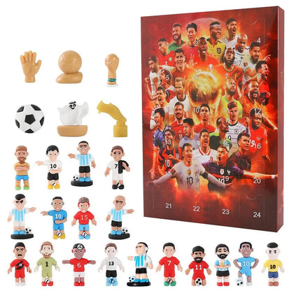 Sports Event Advent Calendar 2024 Collectible Christmas Calendar 24 Cute Characters Arrival Calendar for Adults Kids Soccer Fans