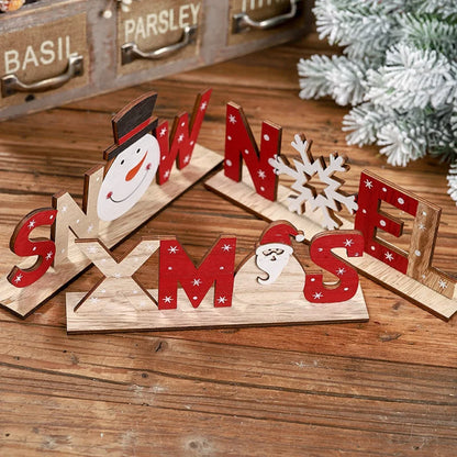 1pcChristmas Wooden Ornaments Letter