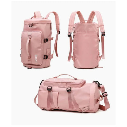 2 in 1 Travel Bag Waterproof Beg Luggage Bag Sport Gym Bag Women Backpack Hand Carry Duffel Beg Bersalin