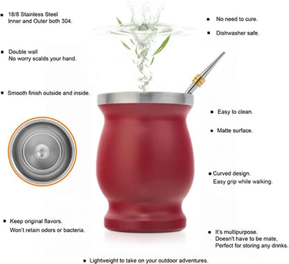 Mate Gourd Set Double-Wall Stainless