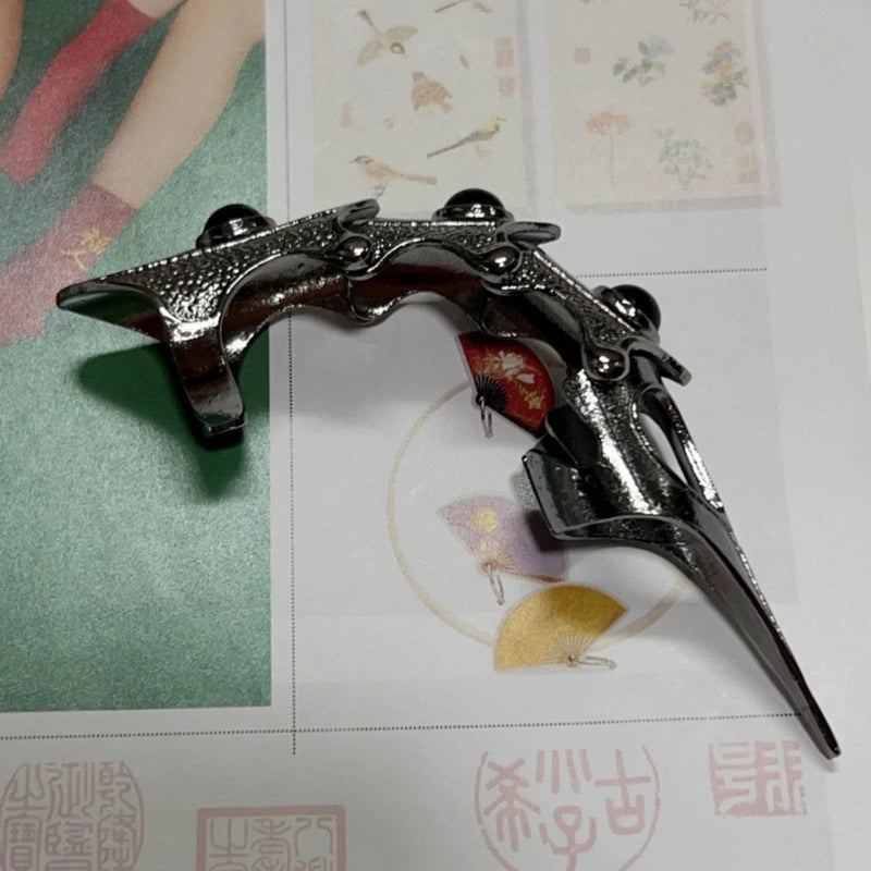 Gothic Punk Skeleton Hand Glove Adjustable Metal Finger Claw Skeleton Full Finger Rings For Halloween Cosplay Party Dropshipping