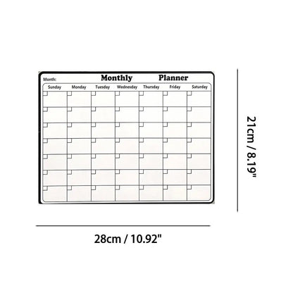 Soft Magnetic Memo Board - Reusable Weekly Planner, Decorative Modern Fridge Organizer for Home Office, PVC Grid Calendar &amp; Note