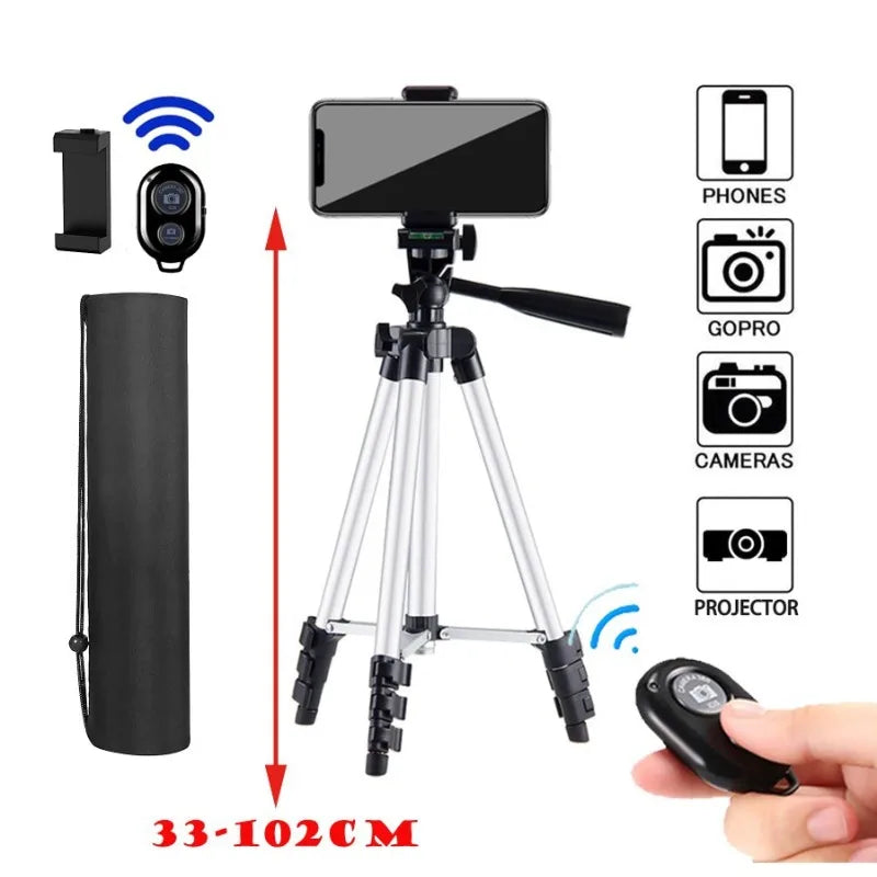 Live streaming stand aluminum alloy tripod with phone holder, digital single-lens reflex camera telescopic stand