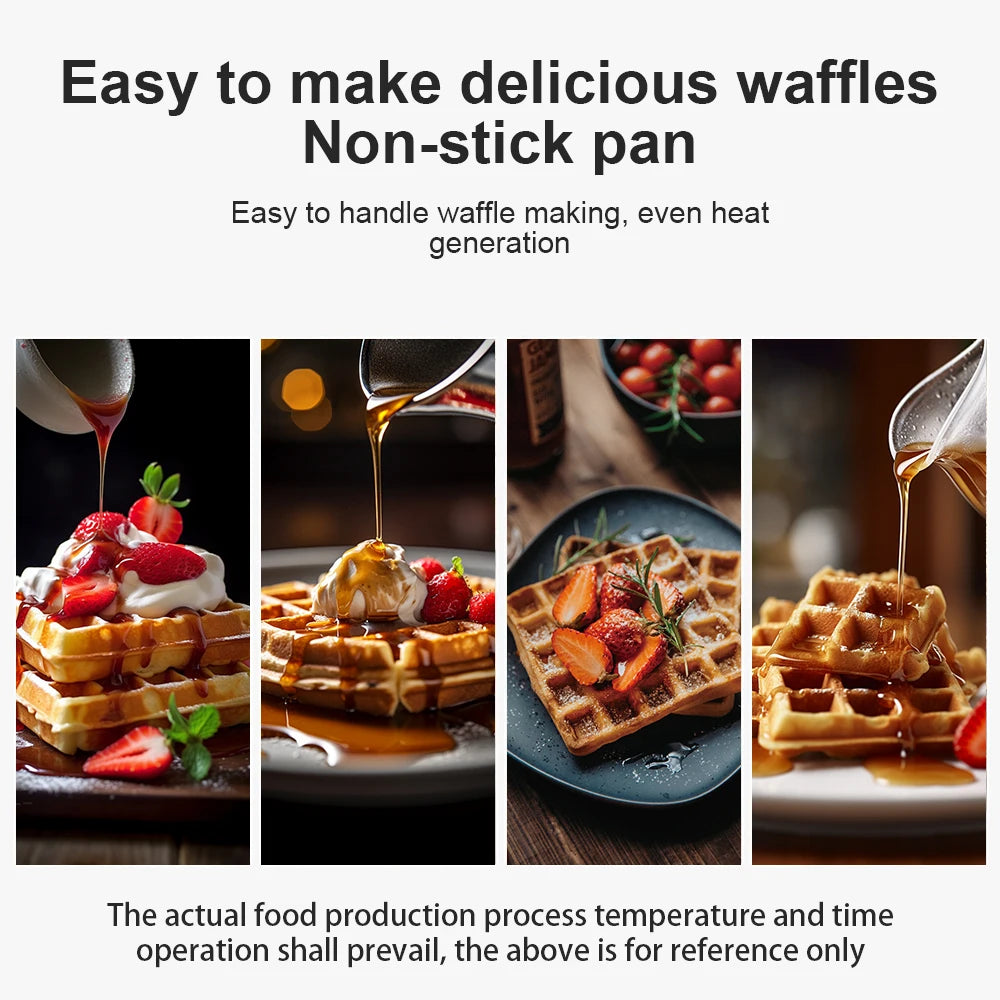 Waffle Maker with Non-Stick Coated Plates, Cool Touch Housing, Power and Ready Indicators, Breakfast Maker, Cord Winder, 750W