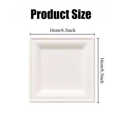 Disposable Square Plates Household Kitchen Restaurant Fruit Salad Dessert Appetizer Birthday Party Christmas Picnics Tableware