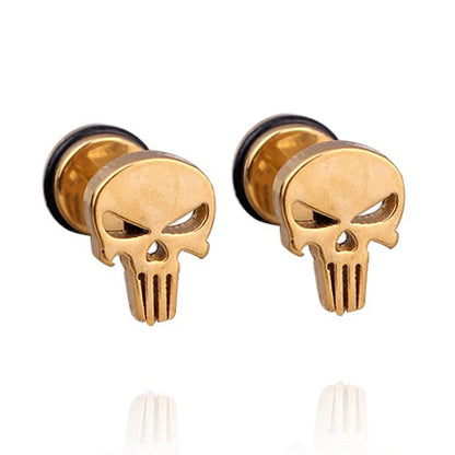 1 Pair Fashion Titanium Round Cake Stud Earrings For Men Women Halloween Pumpkin Head Earrings Stainless Steel Jewelry Evil Eye